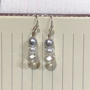 Swarovski Crystal & pearl dangle earrings New